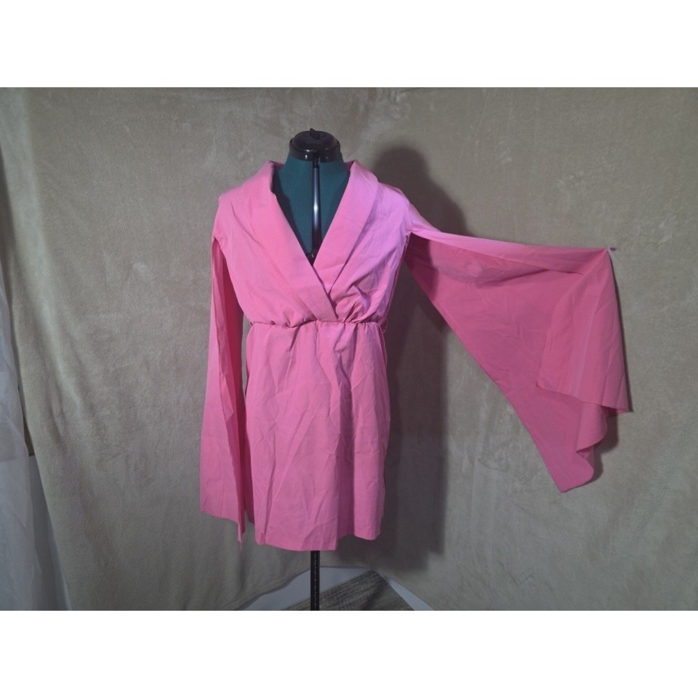 Unbranded  Hot Pink Wing Sleeve Coquette Deep V Collared Mini Dress XL Nightlife